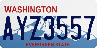 WA license plate AYZ3557