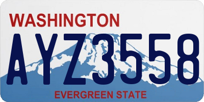 WA license plate AYZ3558