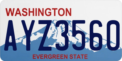 WA license plate AYZ3560