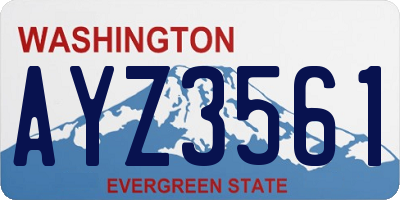 WA license plate AYZ3561