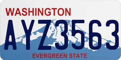 WA license plate AYZ3563