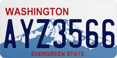 WA license plate AYZ3566