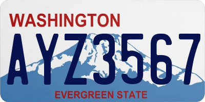 WA license plate AYZ3567