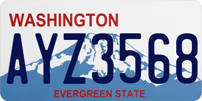 WA license plate AYZ3568