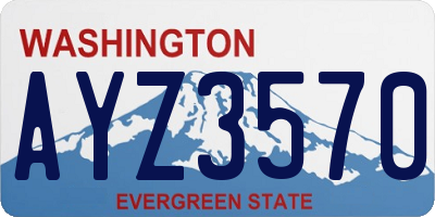 WA license plate AYZ3570