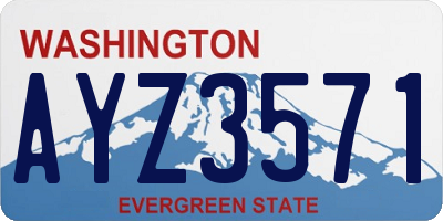 WA license plate AYZ3571