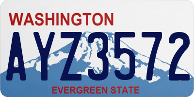 WA license plate AYZ3572