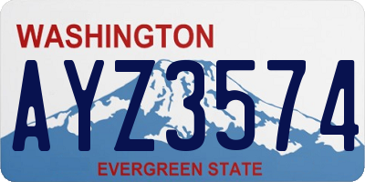 WA license plate AYZ3574