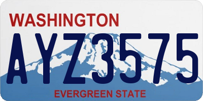 WA license plate AYZ3575