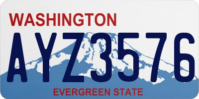 WA license plate AYZ3576