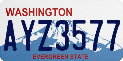 WA license plate AYZ3577