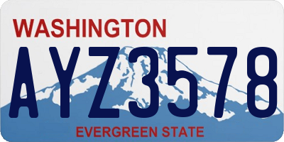 WA license plate AYZ3578