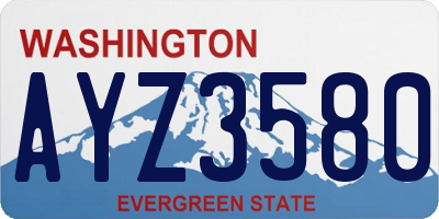 WA license plate AYZ3580