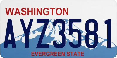 WA license plate AYZ3581