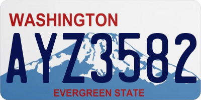 WA license plate AYZ3582