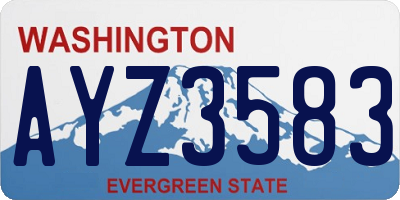 WA license plate AYZ3583