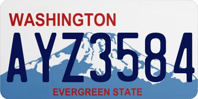 WA license plate AYZ3584