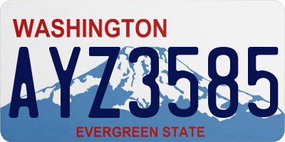 WA license plate AYZ3585