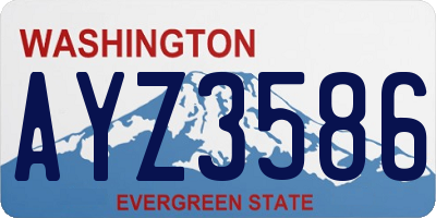 WA license plate AYZ3586