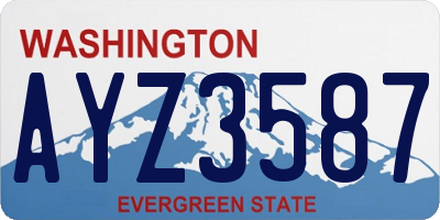 WA license plate AYZ3587