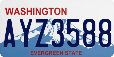 WA license plate AYZ3588