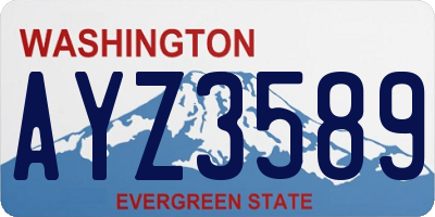 WA license plate AYZ3589