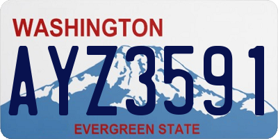 WA license plate AYZ3591