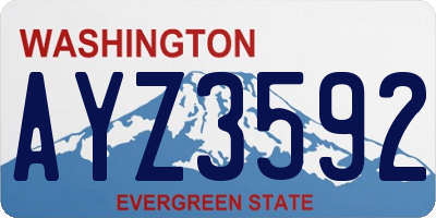 WA license plate AYZ3592