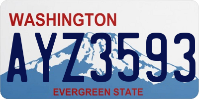 WA license plate AYZ3593