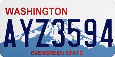 WA license plate AYZ3594