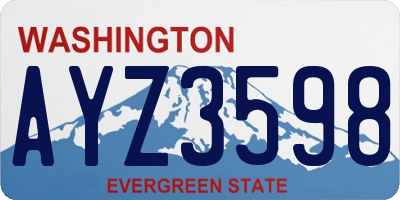 WA license plate AYZ3598