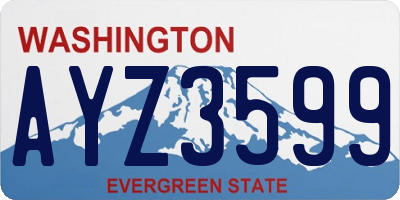 WA license plate AYZ3599