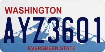 WA license plate AYZ3601