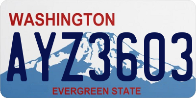 WA license plate AYZ3603