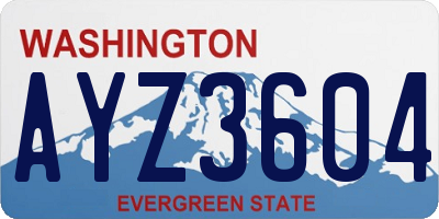 WA license plate AYZ3604