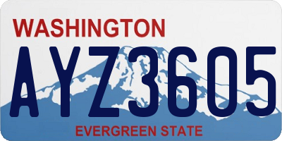 WA license plate AYZ3605