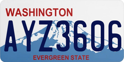 WA license plate AYZ3606