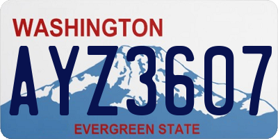 WA license plate AYZ3607