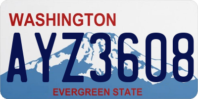 WA license plate AYZ3608