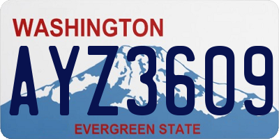 WA license plate AYZ3609