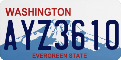 WA license plate AYZ3610