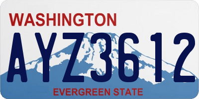 WA license plate AYZ3612