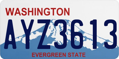 WA license plate AYZ3613