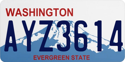 WA license plate AYZ3614