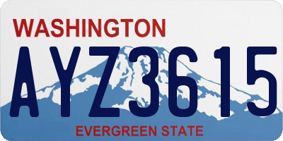 WA license plate AYZ3615