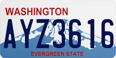 WA license plate AYZ3616