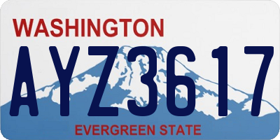 WA license plate AYZ3617