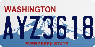 WA license plate AYZ3618