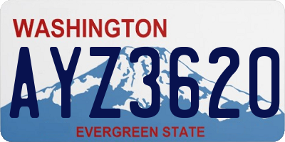 WA license plate AYZ3620