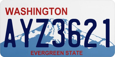 WA license plate AYZ3621